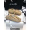 Chanel CC Logo Lambskin Caged Espadrille Sandals Beige 2024