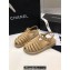Chanel CC Logo Lambskin Caged Espadrille Sandals Beige 2024