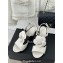 Chanel Grosgrain Camellia Lambskin Sandals White 2024
