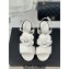 Chanel Grosgrain Camellia Lambskin Sandals White 2024