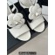 Chanel Grosgrain Camellia Lambskin Sandals White 2024