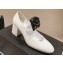 Chanel Heel 5cm Patent Calfskin & Grosgrain Camellia Mary Janes White 2024