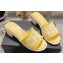 Chanel Heel 4.5cm Logo Fabric Mules Yellow 2024