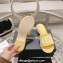 Chanel Heel 4.5cm Logo Fabric Mules Yellow 2024