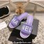 Chanel Heel 4.5cm Logo Fabric Mules Purple 2024