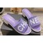Chanel Heel 4.5cm Logo Fabric Mules Purple 2024
