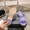 Chanel Heel 4.5cm Logo Fabric Mules Purple 2024