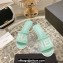Chanel Heel 4.5cm Logo Fabric Mules Green 2024