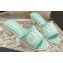 Chanel Heel 4.5cm Logo Fabric Mules Green 2024