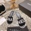 Chanel Heel 4.5cm Logo Fabric Mules Black 2024