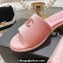 Chanel Gold Heel CC Logo Fabric Mules Pink 2024