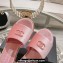 Chanel Gold Heel CC Logo Fabric Mules Pink 2024