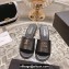 Chanel Gold Heel CC Logo Lambskin Mules Black 2024