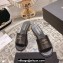 Chanel Gold Heel CC Logo Lambskin Mules Black 2024