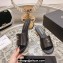 Chanel Gold Heel CC Logo Lambskin Mules Black 2024