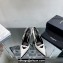 Saint Laurent Heel 10.5cm Luna 105 crystal-buckle patent leather slingback pumps White 2024