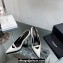 Saint Laurent Heel 10.5cm Luna 105 crystal-buckle patent leather slingback pumps White 2024