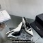 Saint Laurent Heel 10.5cm Luna 105 crystal-buckle patent leather slingback pumps White 2024