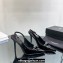 Saint Laurent Heel 10.5cm Luna 105 crystal-buckle patent leather slingback pumps Black 2024