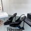Saint Laurent Heel 10.5cm Luna 105 crystal-buckle patent leather slingback pumps Black 2024