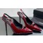 Saint Laurent Heel 10.5cm Luna 105 crystal-buckle patent leather slingback pumps Burgundy 2024
