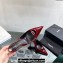 Saint Laurent Heel 10.5cm Luna 105 crystal-buckle patent leather slingback pumps Burgundy 2024