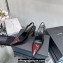 Saint Laurent Heel 10.5cm Kiki patent leather slingback pumps Burgundy 2024