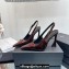 Saint Laurent Heel 10.5cm Kiki patent leather slingback pumps Burgundy 2024