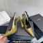Saint Laurent Heel 10.5cm Kiki patent leather slingback pumps Green 2024
