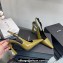 Saint Laurent Heel 10.5cm Kiki patent leather slingback pumps Green 2024