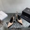 Saint Laurent Heel patent leather slingback pumps Beige with Buckle 2024