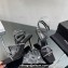 Saint Laurent Heel 8.5cm/11.5cm Gippy Satine Crystal Embellished Sandals Black/Silver 2024