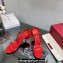 Valentino Heel 9cm Roserouche Sandals 1959 In Calfskin Red 2024