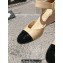Chanel Lambskin & Patent Calfskin Wedge Mary Janes G45422 Beige/Black 2024