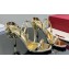 Valentino Heel 9cm Roserouche Sandals 1959 In Calfskin Patent Metallic Gold 2024