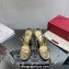 Valentino Heel 9cm Roserouche Sandals 1959 In Calfskin Patent Metallic Gold 2024
