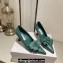Jimmy Choo Heel 6.5cm Rosalia Flowers 65 Rose Nappa Leather Pumps Green 2024