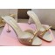 Miu Miu Heel 8.5cm Satin Slide sandals with artificial crystals 5XX630 Pink Gold 2024