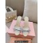 Miu Miu Heel 8.5cm Satin Slide sandals with artificial crystals 5XX630 Silver 2024