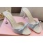Miu Miu Heel 8.5cm Satin Slide sandals with artificial crystals 5XX630 Silver 2024