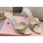 Miu Miu Heel 8.5cm Satin Slide sandals with artificial crystals 5XX630 Gold 2024