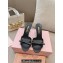 Miu Miu Heel 8.5cm Satin Slide sandals with artificial crystals 5XX630 Black 2024