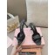 Miu Miu Heel 8.5cm Satin Slide sandals with artificial crystals 5XX630 Black 2024