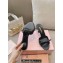 Miu Miu Heel 8.5cm Satin Slide sandals with artificial crystals 5XX630 Black 2024