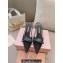 Miu Miu Heel 5.5cm Satin slingback pumps with artificial crystals 5I053E Black 2024