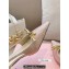 Miu Miu Heel 5.5cm Satin slingback pumps with artificial crystals 5I053E Pink Gold 2024