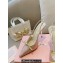 Miu Miu Heel 10.5cm Satin slingback pumps with artificial crystals 5I053E Pink Gold 2024