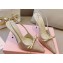 Miu Miu Heel 10.5cm Satin slingback pumps with artificial crystals 5I053E Pink Gold 2024