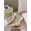 Miu Miu Heel 10.5cm Satin slingback pumps with artificial crystals 5I053E Pink Gold 2024