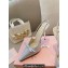 Miu Miu Heel 10.5cm Satin slingback pumps with artificial crystals 5I053E Silver 2024